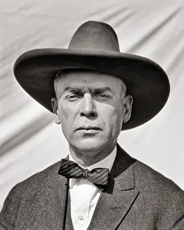 Dour: Portrait of Man Serious Stern Expression Looking