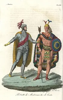 Montezuma: Portrait of Moctezuma II and Hernan Cortes