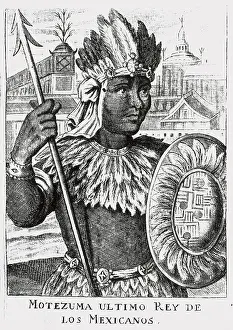 Montezuma: Portrait of Montezuma II. Engraving