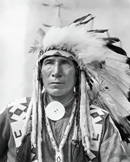 Stoic: Portrait Native American Indian Man Chief Sitting Eagle
