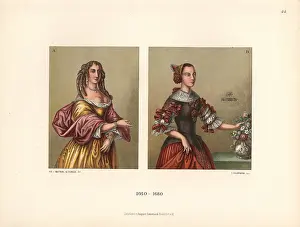 Etcher: Portrait in oils of a Countess of Erbach (left)