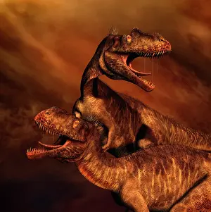 Megalosaurus: Portrait of a pair of Megalosaurus dinosaurs