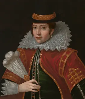 Pocahontas: Detail of a portrait of Pocahontas. This is