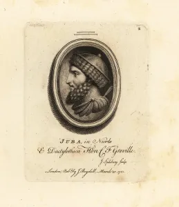 Numidia: Portrait in profile of King Juba I of Numidia