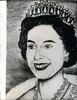 Typed: Portrait of Queen Elizabeth II using a typewriter
