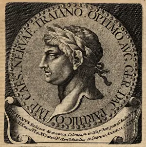 Hadrianus: Portrait of Roman Emperor Trajan