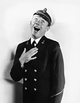Startling: Portrait of a sailor laughing
