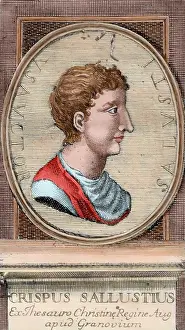Gaius: Portrait of Sallust (86-35 BC). Colored engraving, 1772
