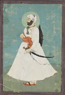 Sikhism: Portrait of a Sikh noble in profile