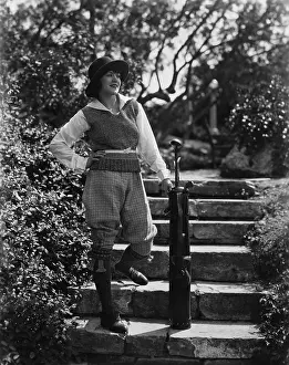 Staircases: Portrait of smiling female golfer