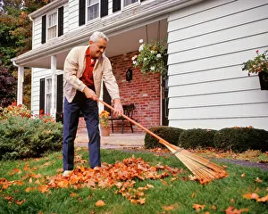 Retiree: Portrait Smiling Senior Man Outdoors in Front