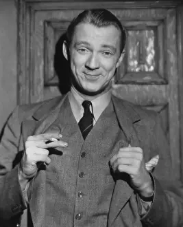 Smug: Portrait of smiling smug man