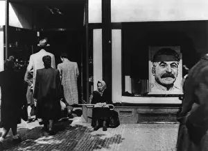D Etat: Portrait of Stalin in Prague store window at the