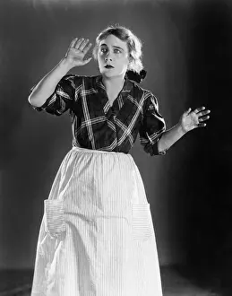 Surprises: Portrait of threatened woman