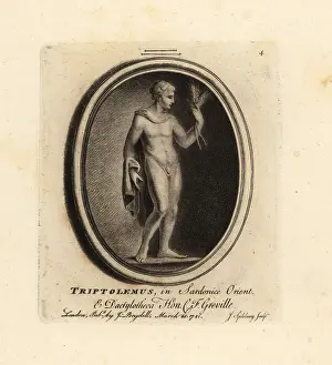 Greek Myth: Portrait of Triptolemus, a warrior connected to Demeter