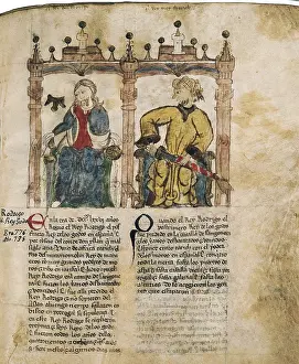Tariq: Portrait of the Visigothic king Don Rodrigo (left)