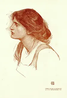 Waterhouse: Portrait of a woman in profile
