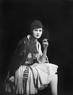 Coldness: Portrait of woman smoking