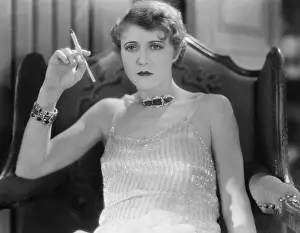 Addicts: Portrait of woman smoking