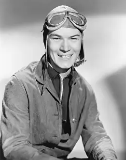 Goggle: Portrait of a young man with a cap and goggles
