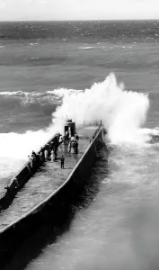 Portreath: Portreath, Rough sea c1965