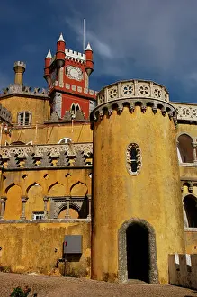 Pena: Portugal. Sintra. Partial view of the Pena Palace complex