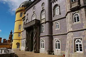 Pena: Portugal. Sintra. Partial view of the Pena Palace complex