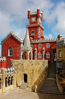 Pena: Portugal. Sintra. Partial view of the Pena Palace complex