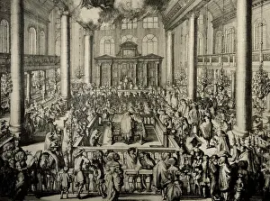 1675: Portuguese Synagogue in Amsterdam. Scene cult initiation, 16