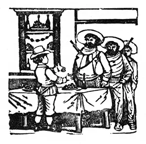Bandits: Posada, frontispiece design, Mexican bandits