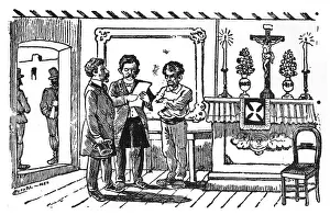 Convict: Posada, Sentenced man in chapel, Mexico