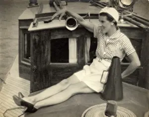 Rochester: Posing on a boat at Rochester, 1928