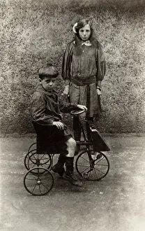 Trike: Posing with a toy pedal car
