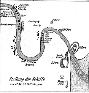 Forts: Position of the ships in the Boxer Rebellion, 1900