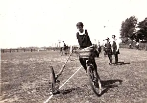 Lacrosse: Possibly bicycle egg and spoon with lacrosse sticks