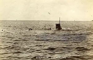 Submerging: Possibly a Holland Submarine Submerging
