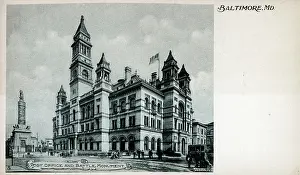 Baltimore: Post Office and Battle Monument, Baltimore, Maryland, USA