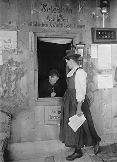Telegrams: Post office counter in the Alps, 1904