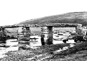 Postbridge: Postbridge, the Clapper Bridge 1907