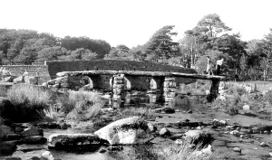 Postbridge: Postbridge, the Clapper Bridge c1955