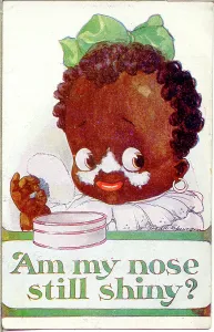 Spurgin: Postcard, Black child with powder puff