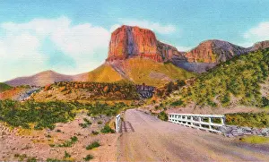 Guadalupe: Postcard booklet, highest point in Texas, USA