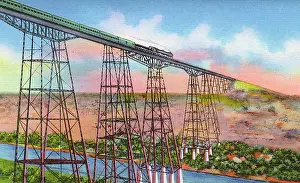 Ironwork: Postcard booklet, Pecos River High Bridge, Texas, USA
