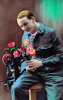 Effete: Postcard of effete French man, 1920s
