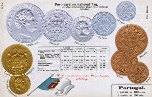 Equivalent: Postcard explaining the currency of Portugal