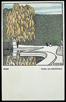 Schonbrunn: Postcard: Garden of Schonbrunn