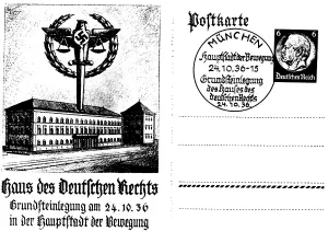 Ludwigstrasse: Postcard for the groundbreaking ceremony of the Haus des