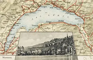 Leman: Postcard map of Lake Geneva