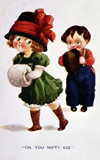 Bashful: Postcard, Oh you nifty kid!