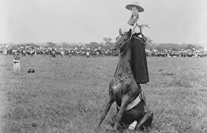 Bareback: Postcard showing bareback rider and acrobat, ?